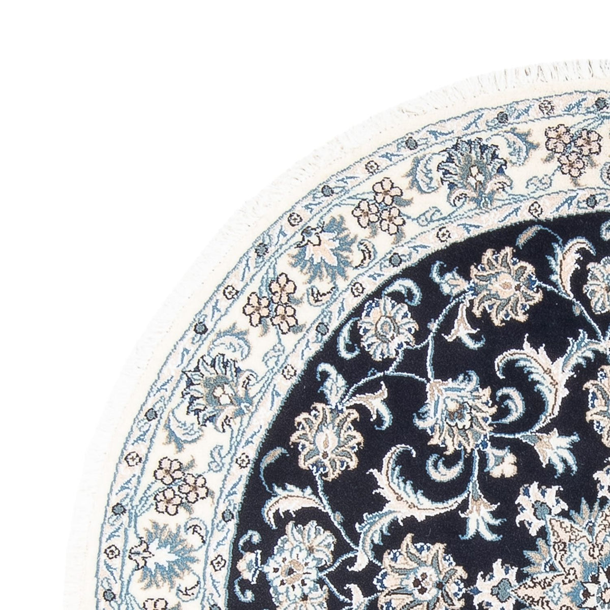 Alfombra persa - Nain redondo - 150 x 150 cm - azul oscuro