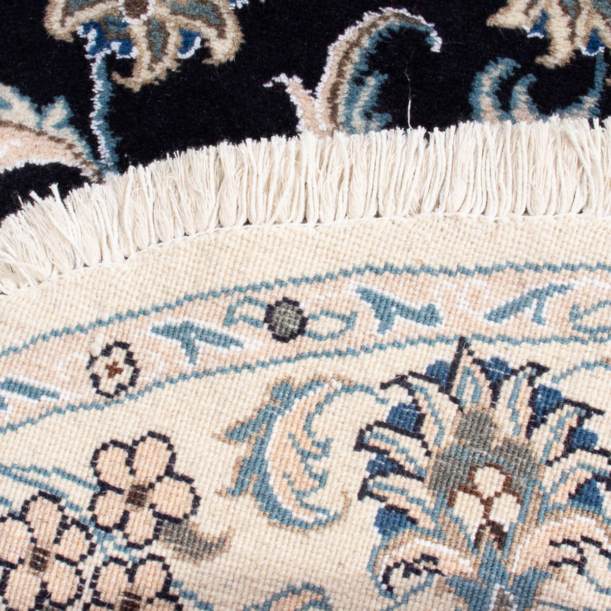 Alfombra persa - Nain redondo - 150 x 150 cm - azul oscuro