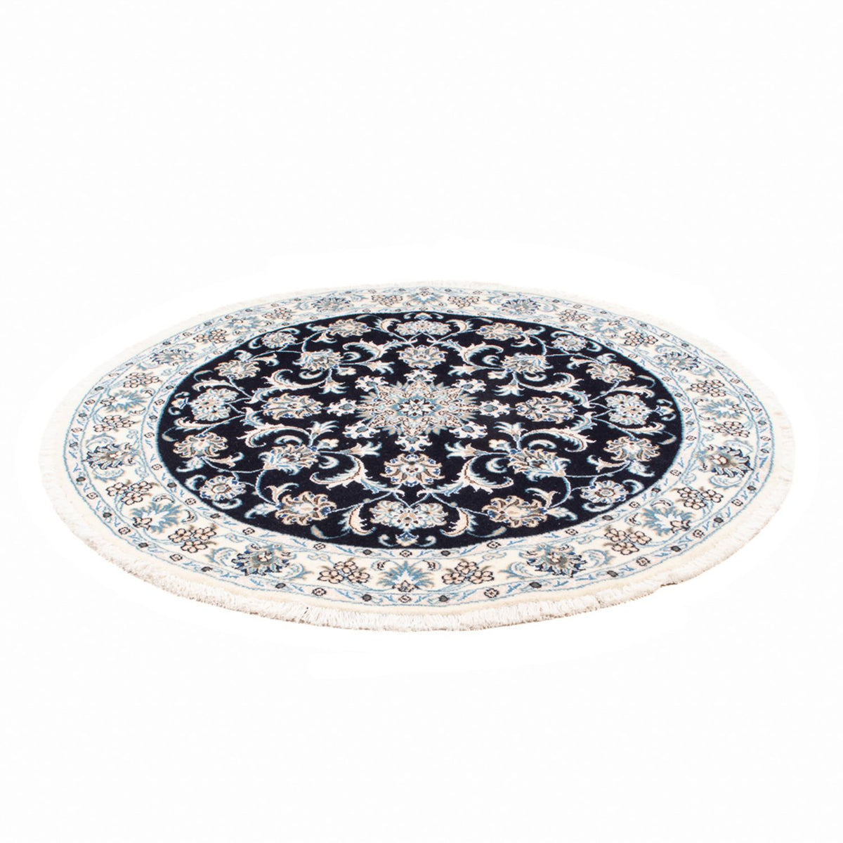 Alfombra persa - Nain redondo - 150 x 150 cm - azul oscuro