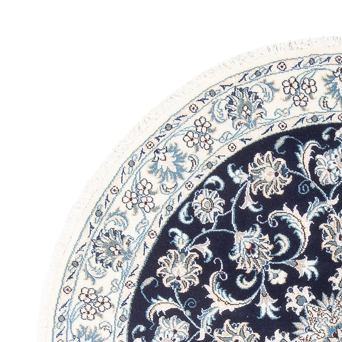 Alfombra persa - Nain redondo - 150 x 150 cm - azul oscuro