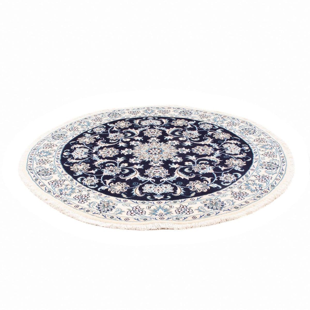 Alfombra persa - Nain redondo - 150 x 150 cm - azul oscuro