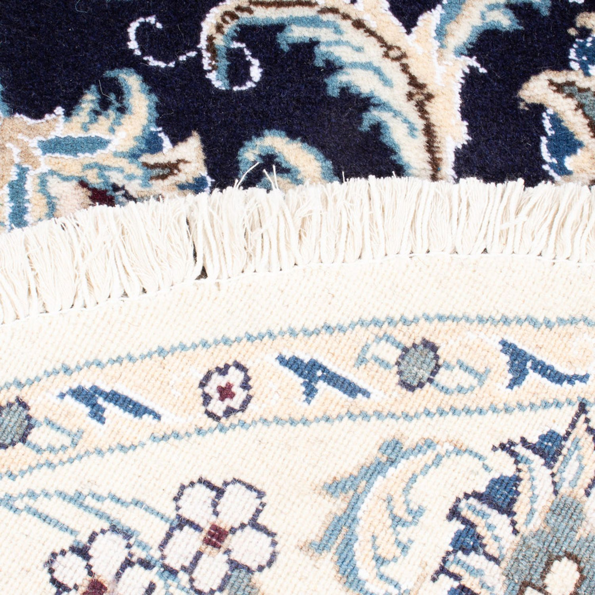 Alfombra persa - Nain redondo - 150 x 150 cm - azul oscuro
