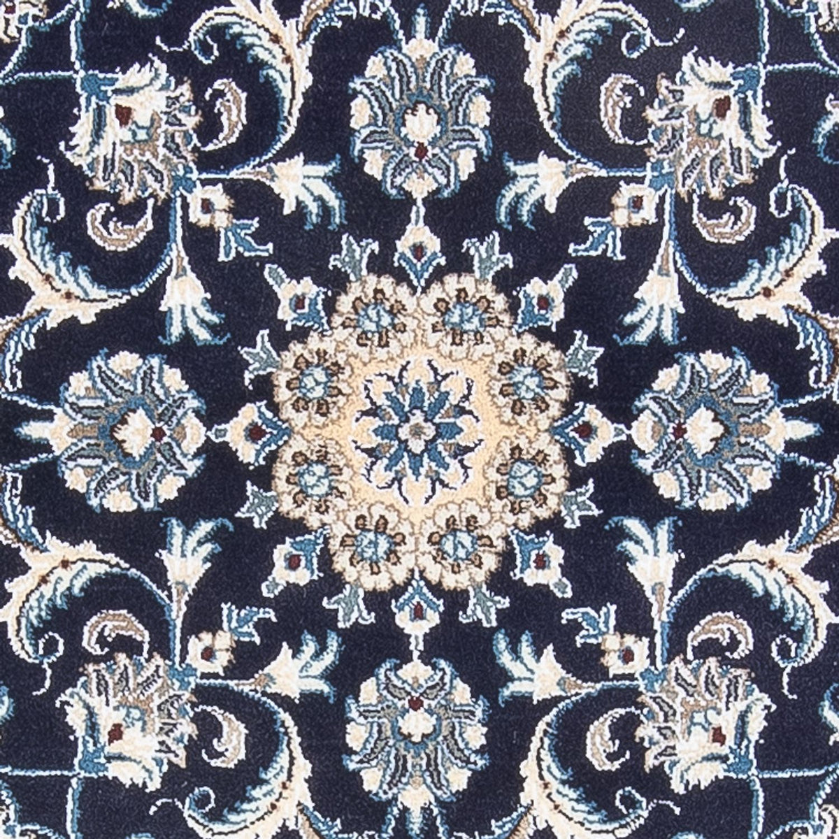 Alfombra persa - Nain redondo - 150 x 150 cm - azul oscuro