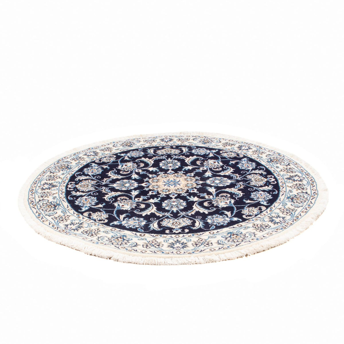 Alfombra persa - Nain redondo - 150 x 150 cm - azul oscuro
