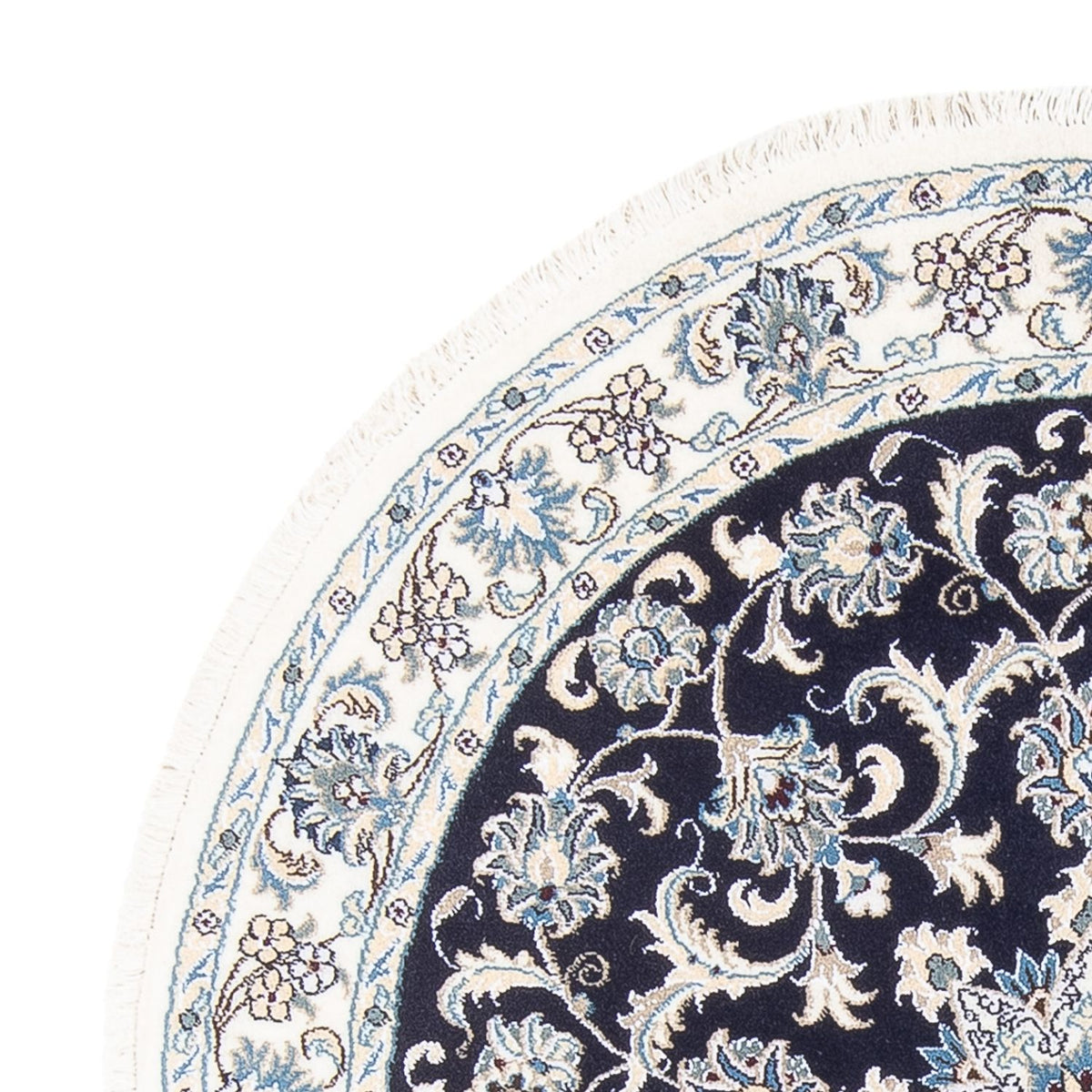 Alfombra persa - Nain redondo - 150 x 150 cm - azul oscuro