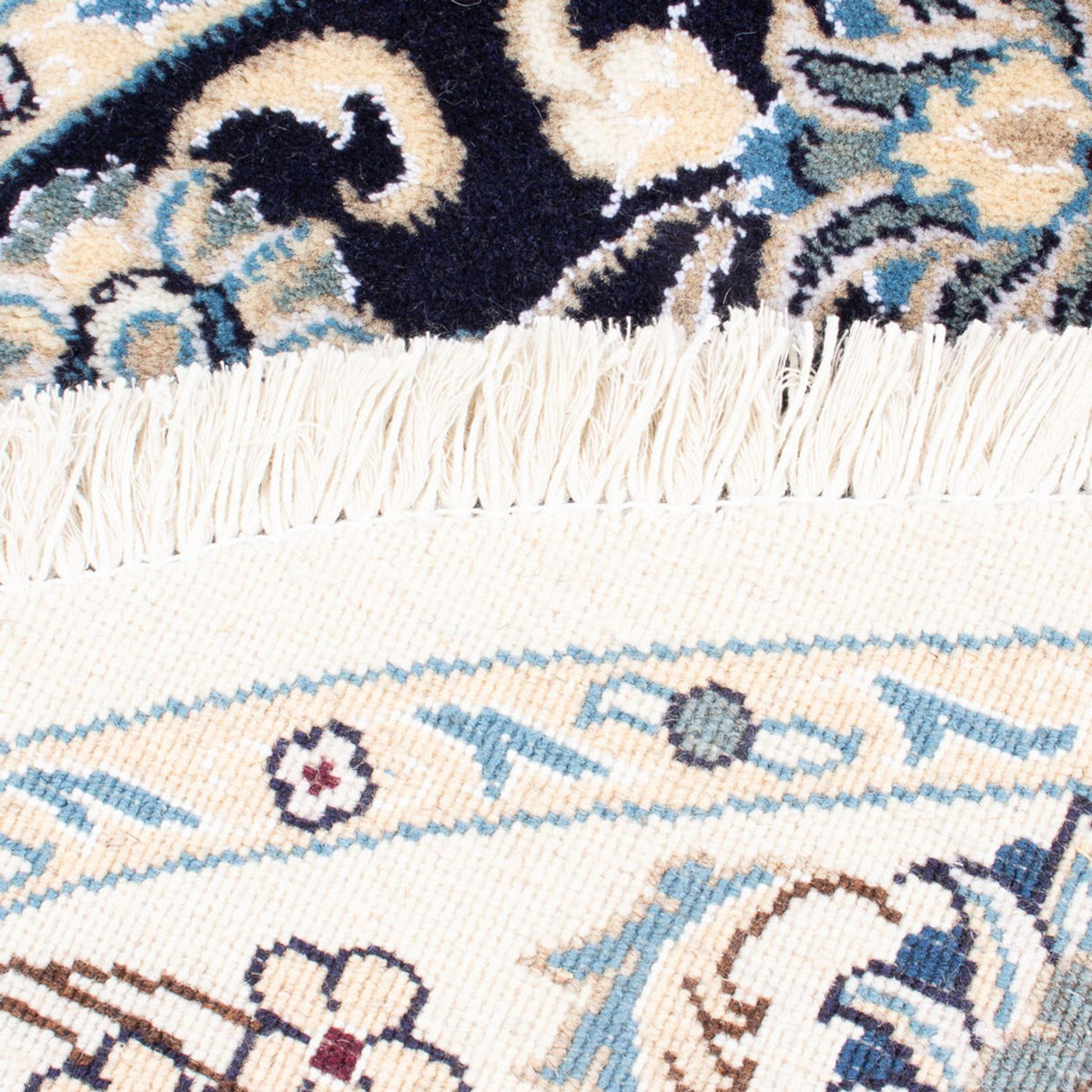 Alfombra persa - Nain redondo - 150 x 150 cm - azul oscuro