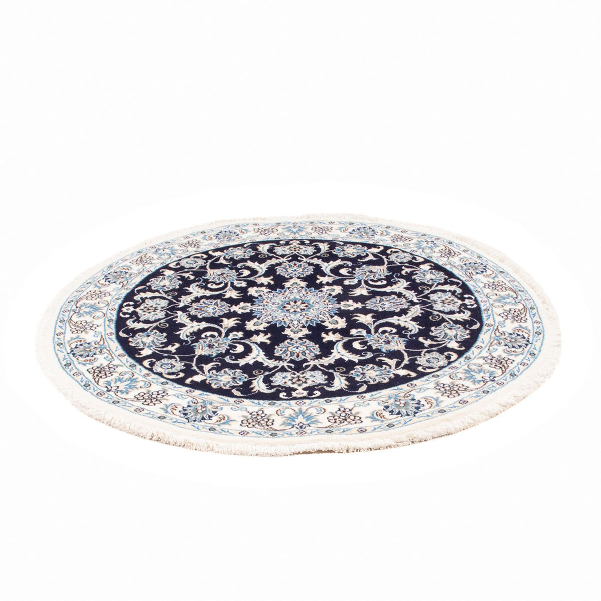 Alfombra persa - Nain redondo - 150 x 150 cm - azul oscuro