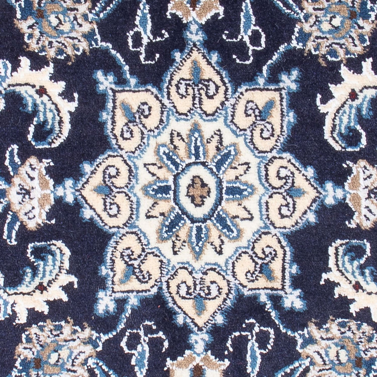 Alfombra Persa - Nain - Real - 90 x 60 cm - azul oscuro