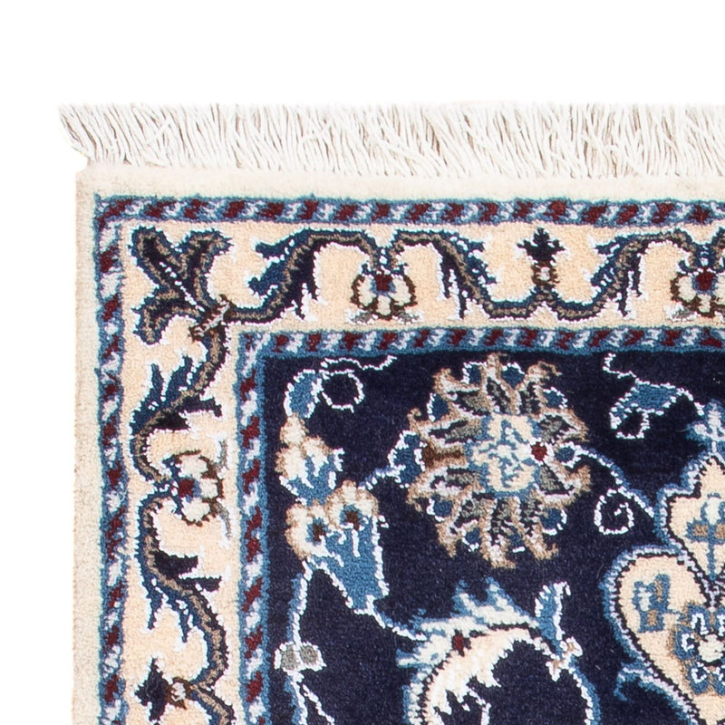 Alfombra Persa - Nain - Real - 90 x 60 cm - azul oscuro