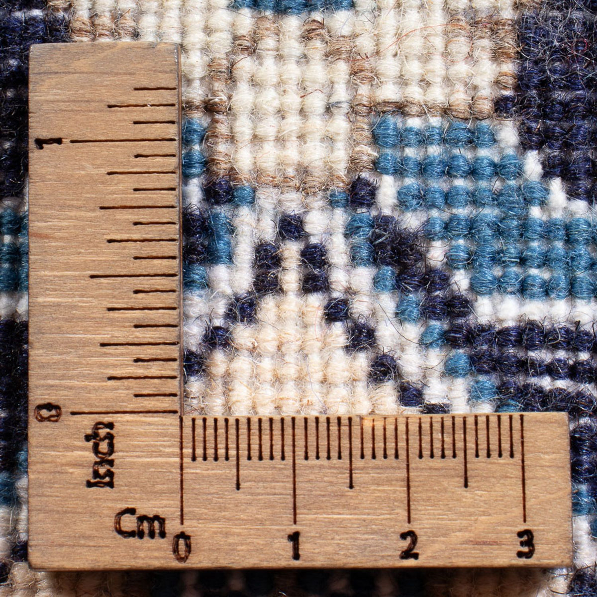 Alfombra Persa - Nain - Real - 90 x 60 cm - azul oscuro