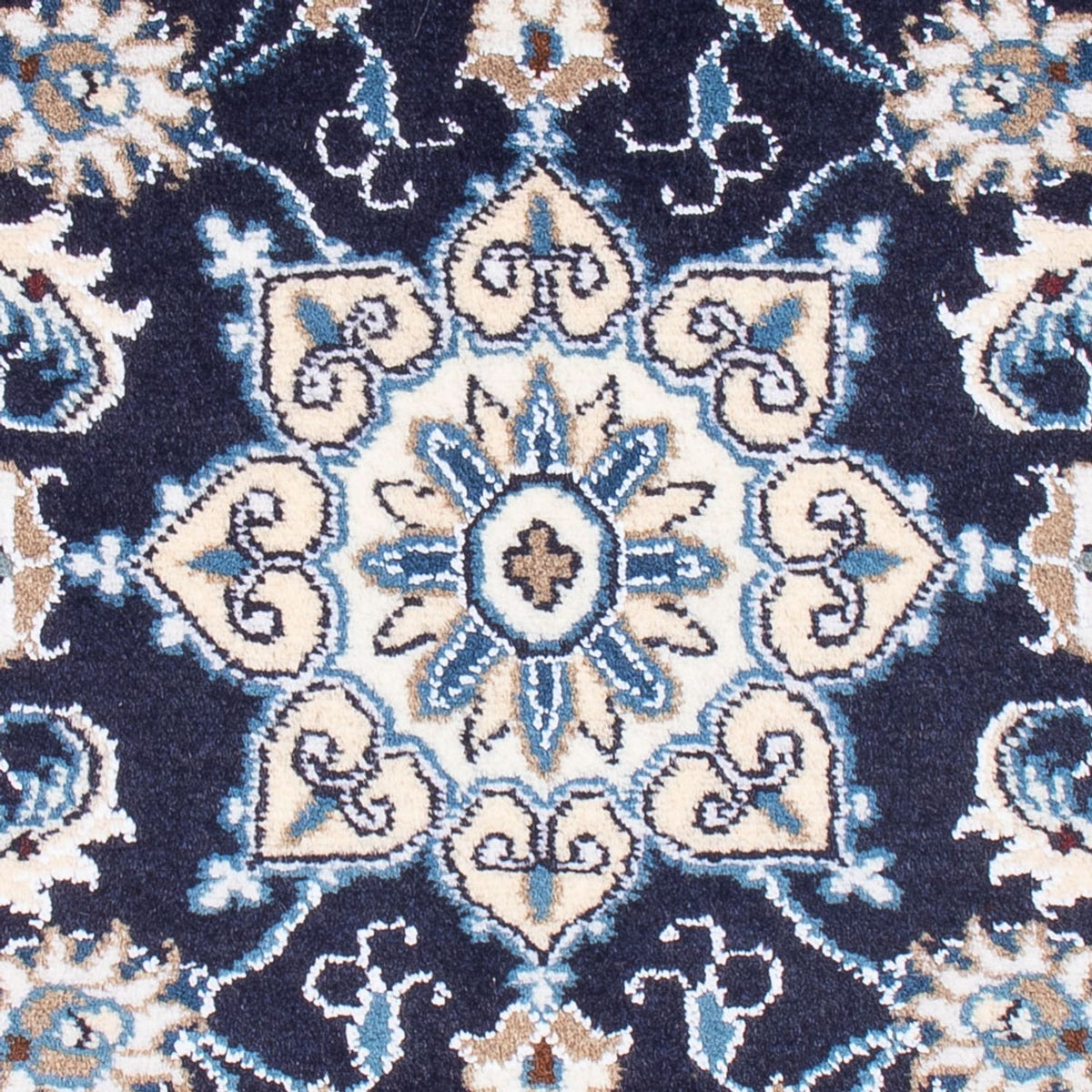 Alfombra Persa - Nain - Real - 90 x 60 cm - azul oscuro