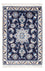 Alfombra Persa - Nain - Real - 90 x 60 cm - azul oscuro