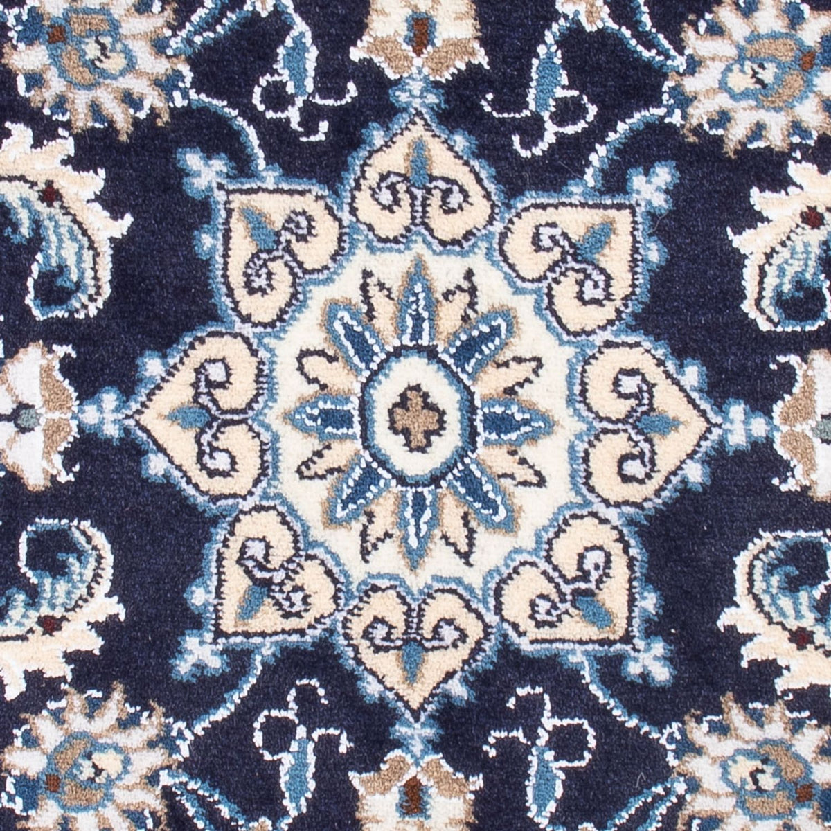Alfombra Persa - Nain - Real - 90 x 60 cm - azul oscuro