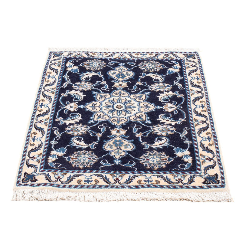 Alfombra Persa - Nain - Real - 90 x 60 cm - azul oscuro