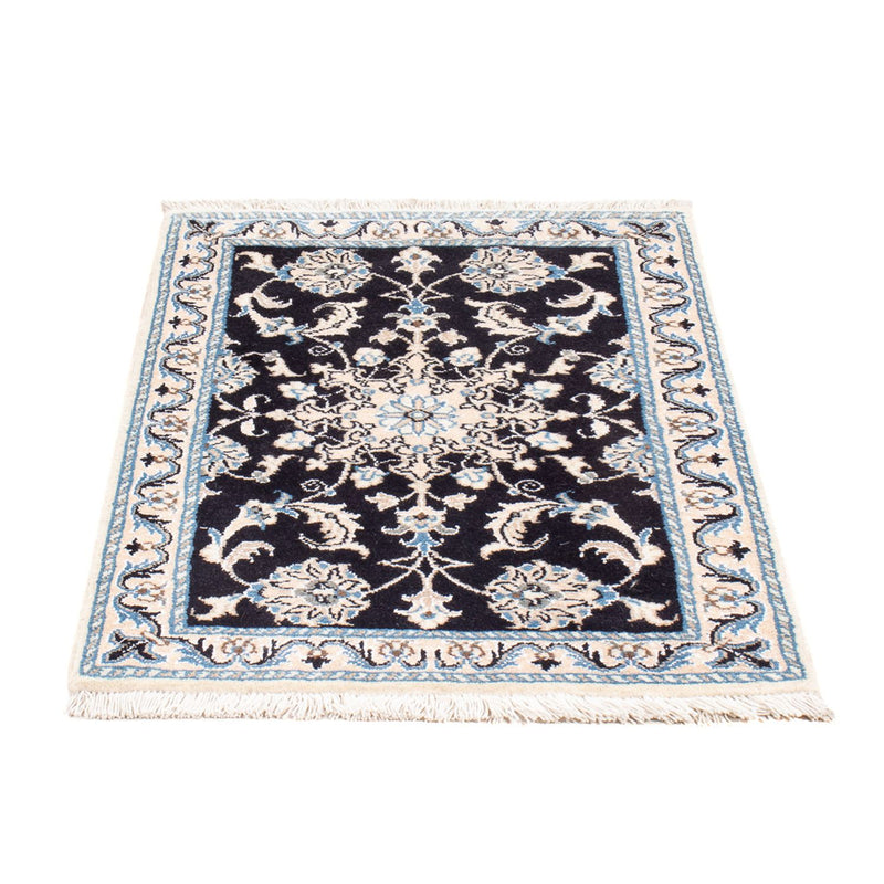 Alfombra Persa - Nain - Real - 90 x 60 cm - azul oscuro