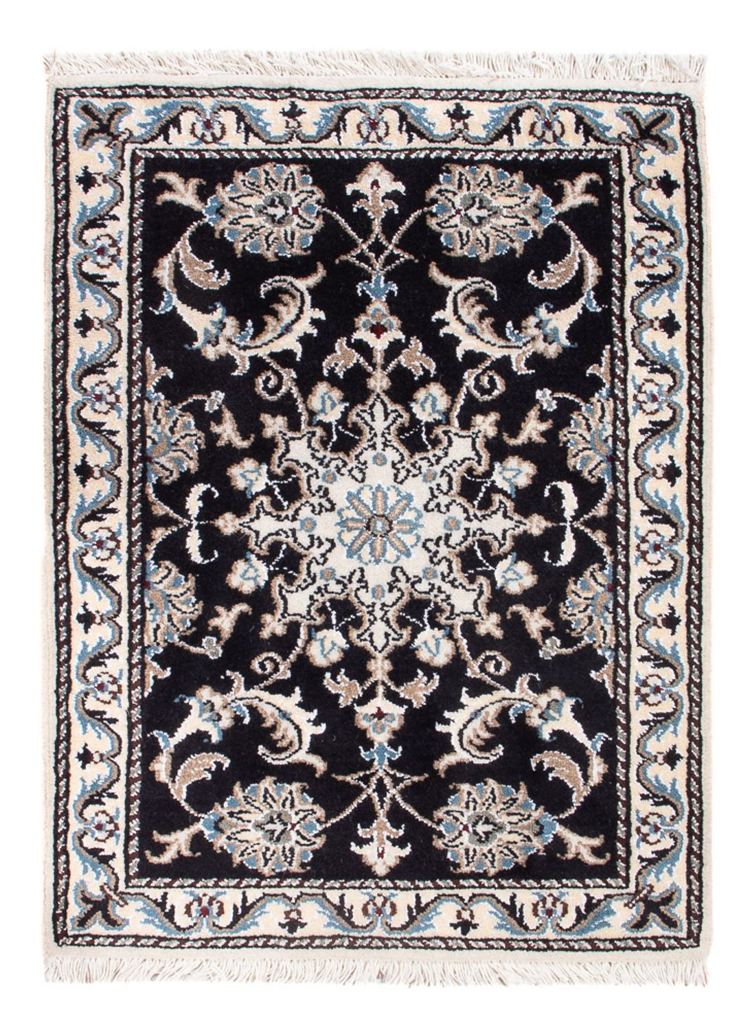 Alfombra Persa - Nain - Real - 90 x 60 cm - azul oscuro