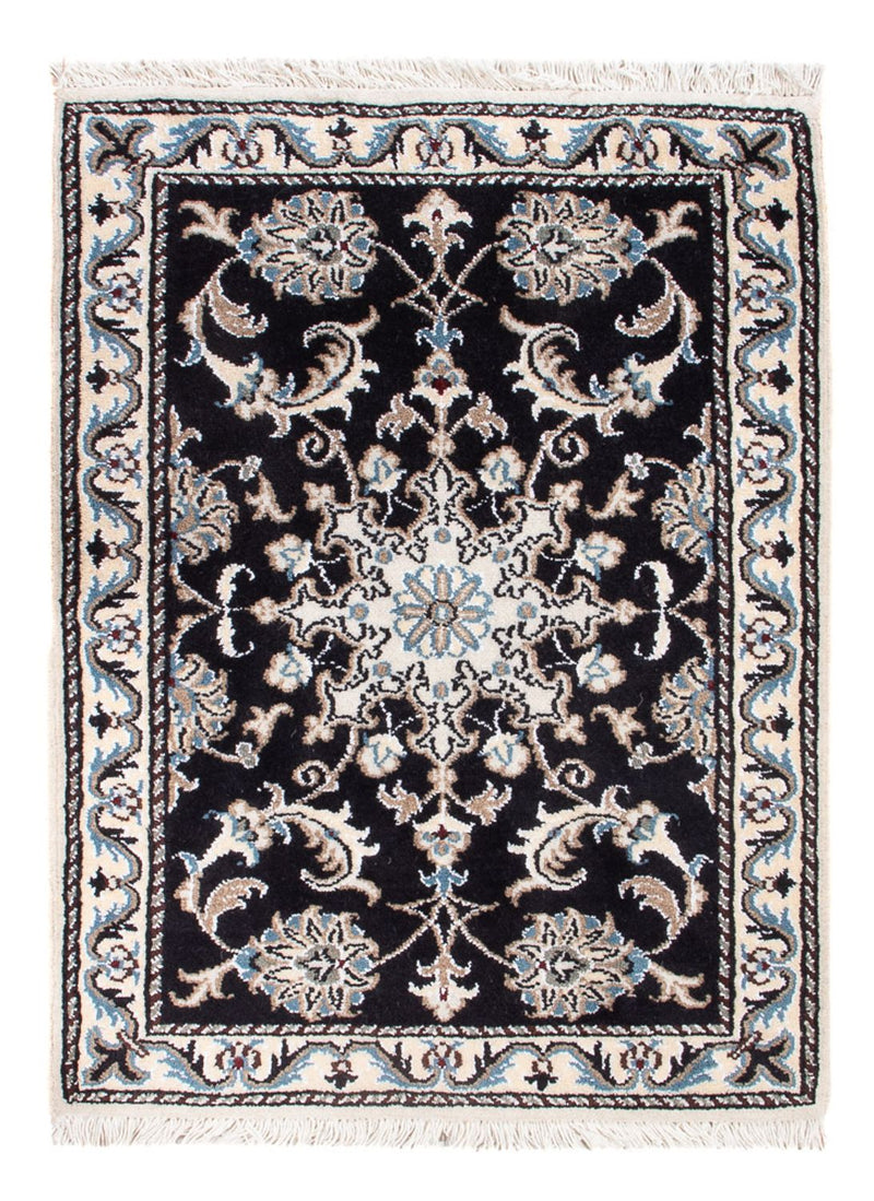 Alfombra Persa - Nain - Real - 90 x 60 cm - azul oscuro
