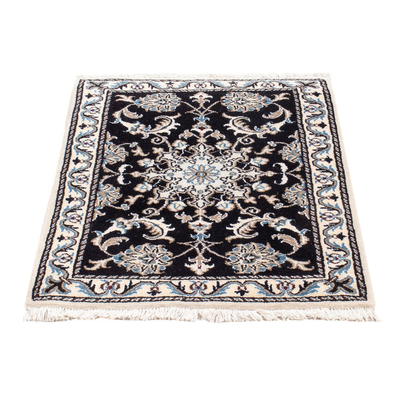 Alfombra Persa - Nain - Real - 90 x 60 cm - azul oscuro