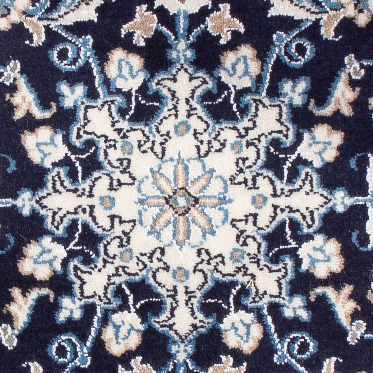 Alfombra Persa - Nain - Real - 90 x 60 cm - azul oscuro
