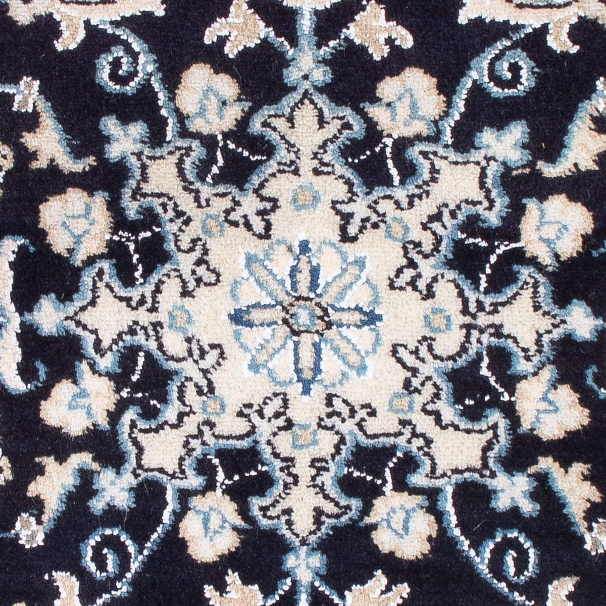 Alfombra Persa - Nain - Real - 90 x 60 cm - azul oscuro