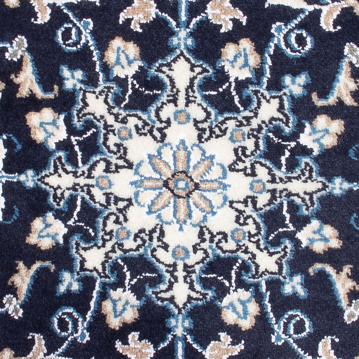 Alfombra Persa - Nain - Real - 90 x 60 cm - azul oscuro
