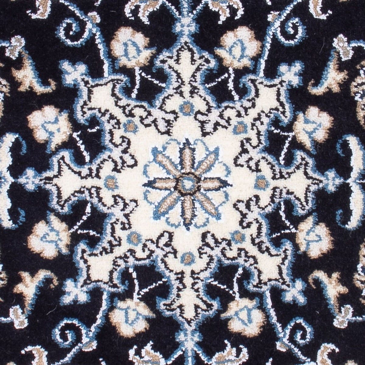 Alfombra Persa - Nain - Real - 90 x 60 cm - azul oscuro