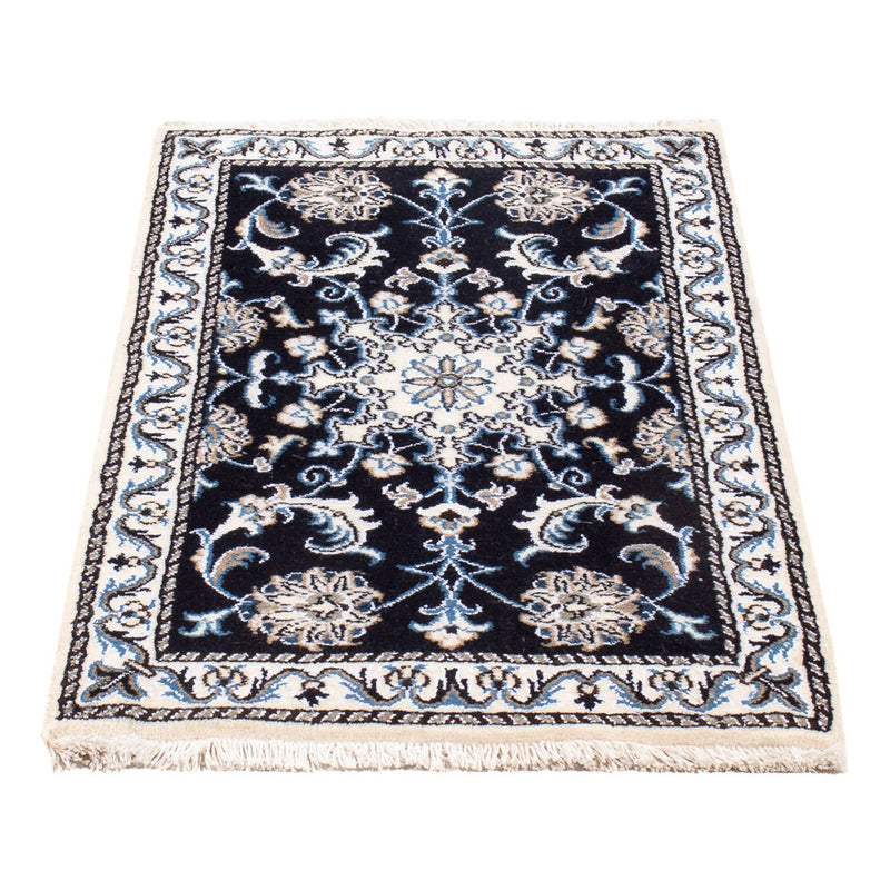 Alfombra Persa - Nain - Real - 90 x 60 cm - azul oscuro