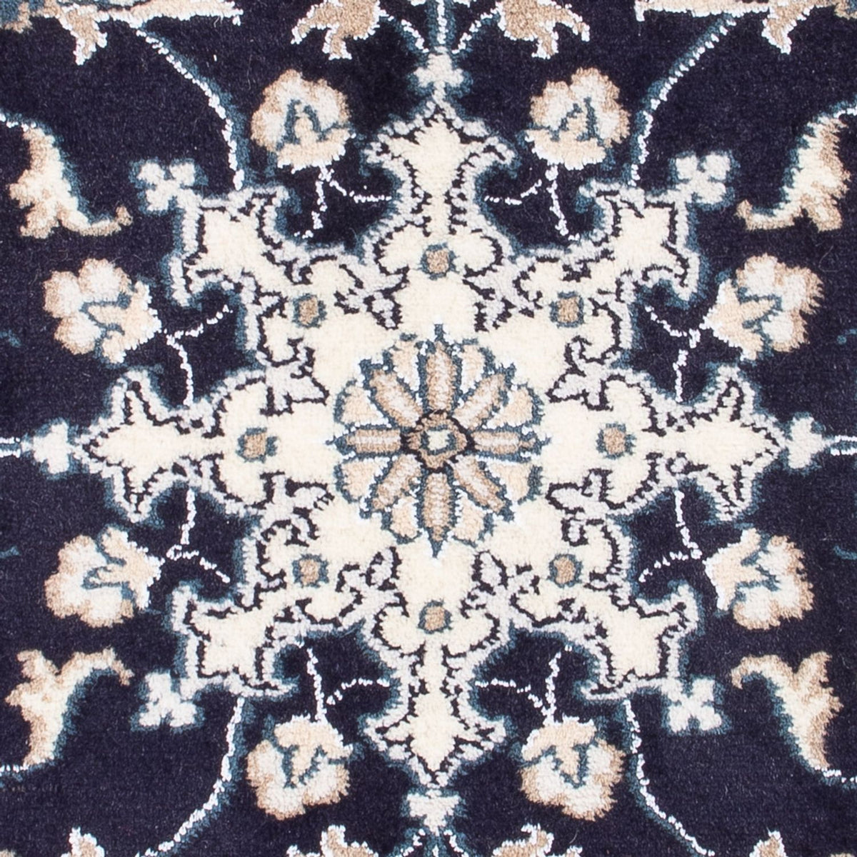 Alfombra Persa - Nain - Real - 90 x 60 cm - azul oscuro