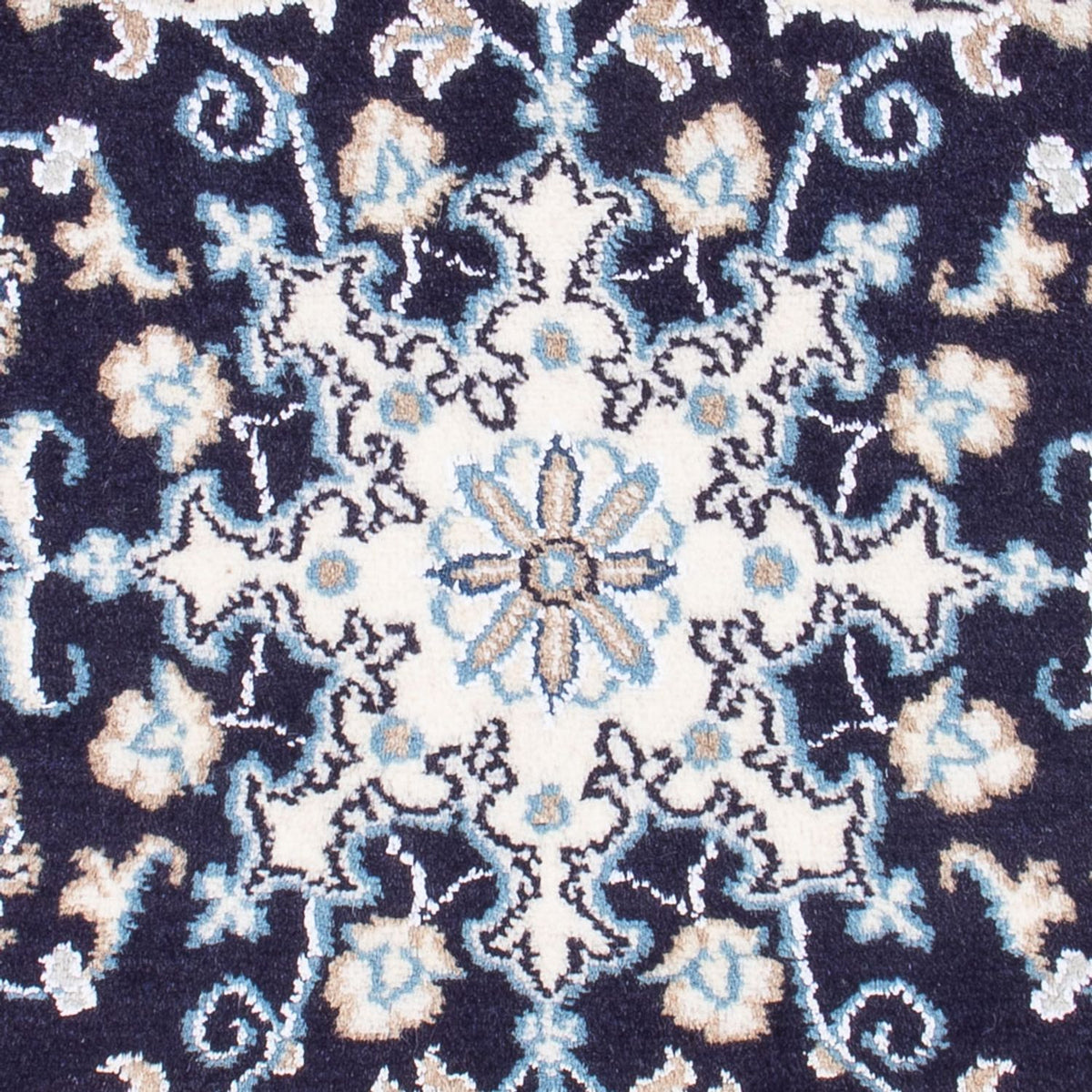 Alfombra Persa - Nain - Real - 90 x 60 cm - azul oscuro