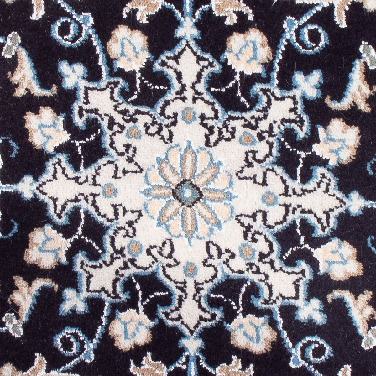 Alfombra Persa - Nain - Real - 90 x 60 cm - azul oscuro