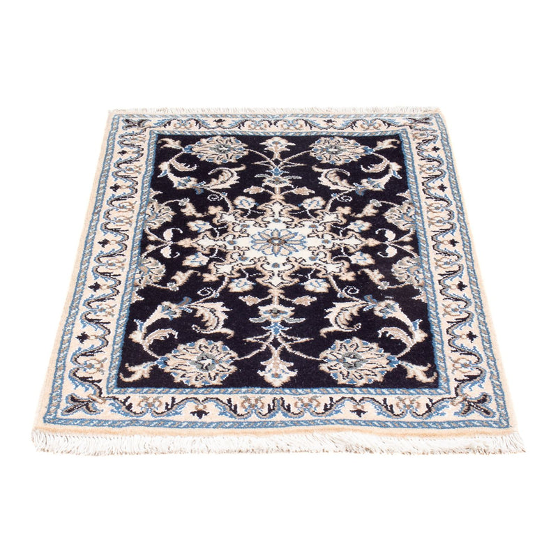Alfombra Persa - Nain - Real - 90 x 60 cm - azul oscuro