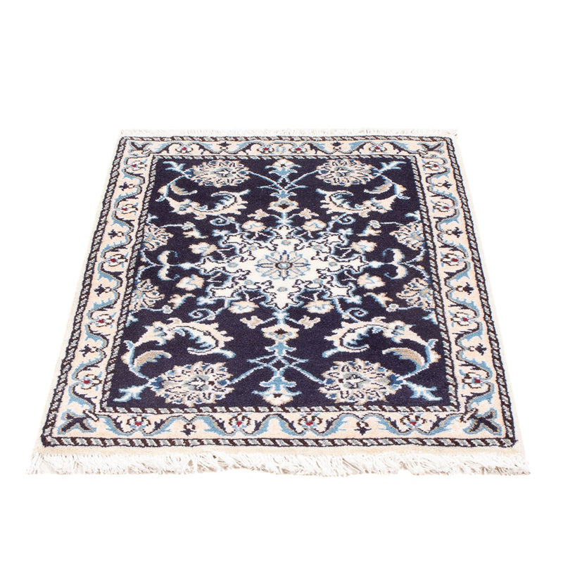 Alfombra Persa - Nain - Real - 90 x 60 cm - azul oscuro