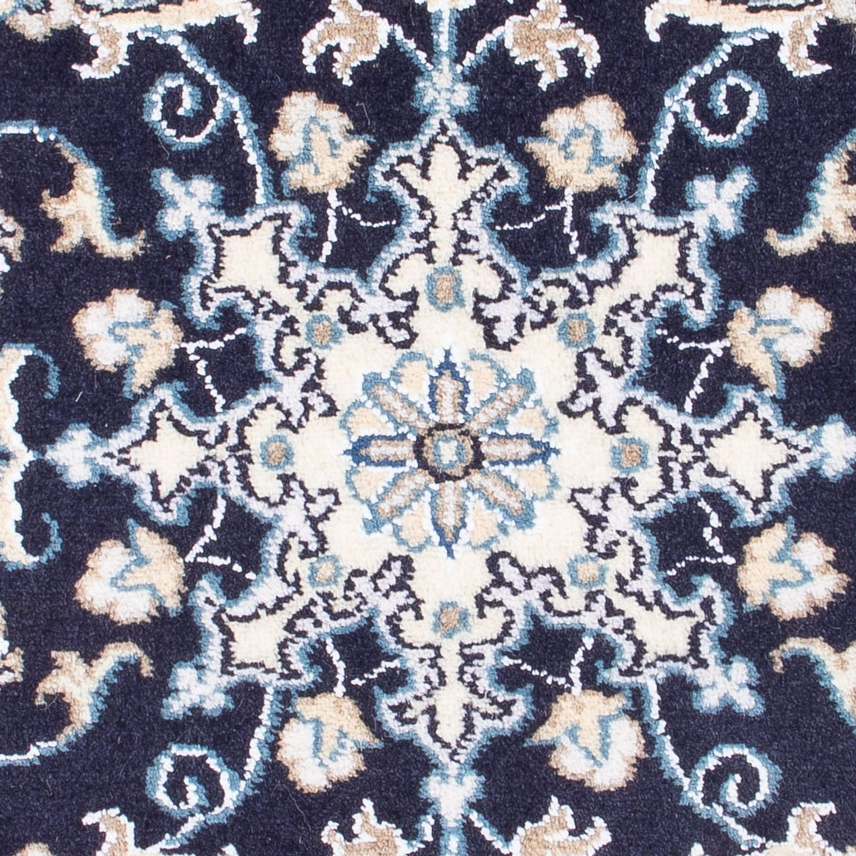 Alfombra Persa - Nain - Real - 90 x 60 cm - azul oscuro