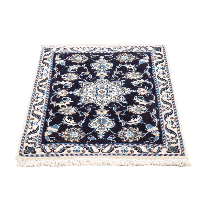 Alfombra Persa - Nain - Real - 90 x 60 cm - azul oscuro
