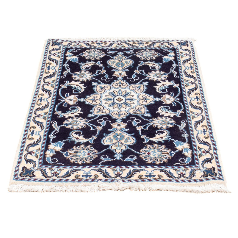 Alfombra Persa - Nain - Real - 90 x 60 cm - azul oscuro