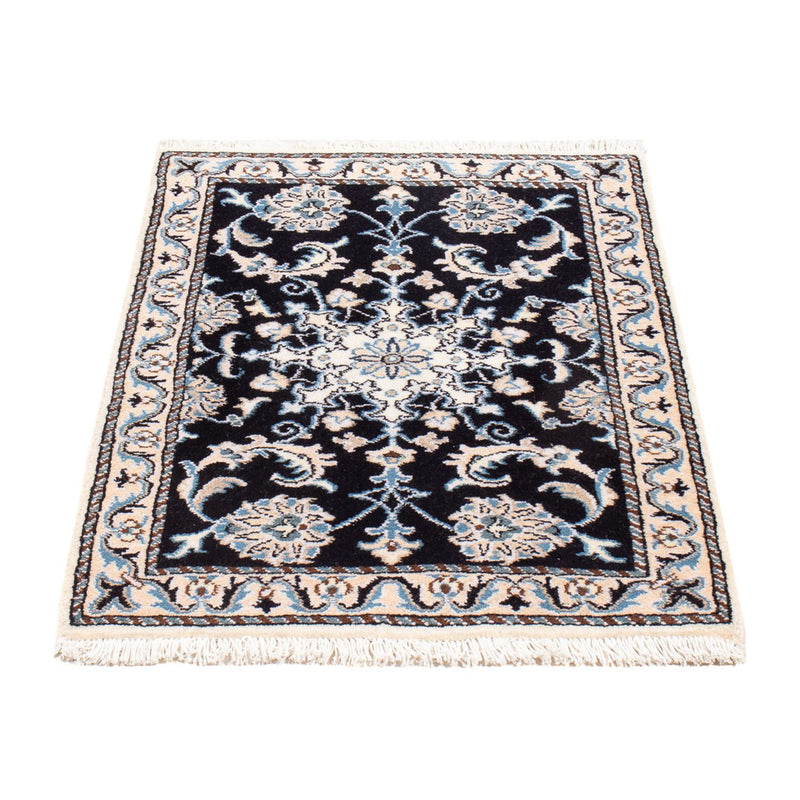 Alfombra Persa - Nain - Real - 90 x 60 cm - azul oscuro