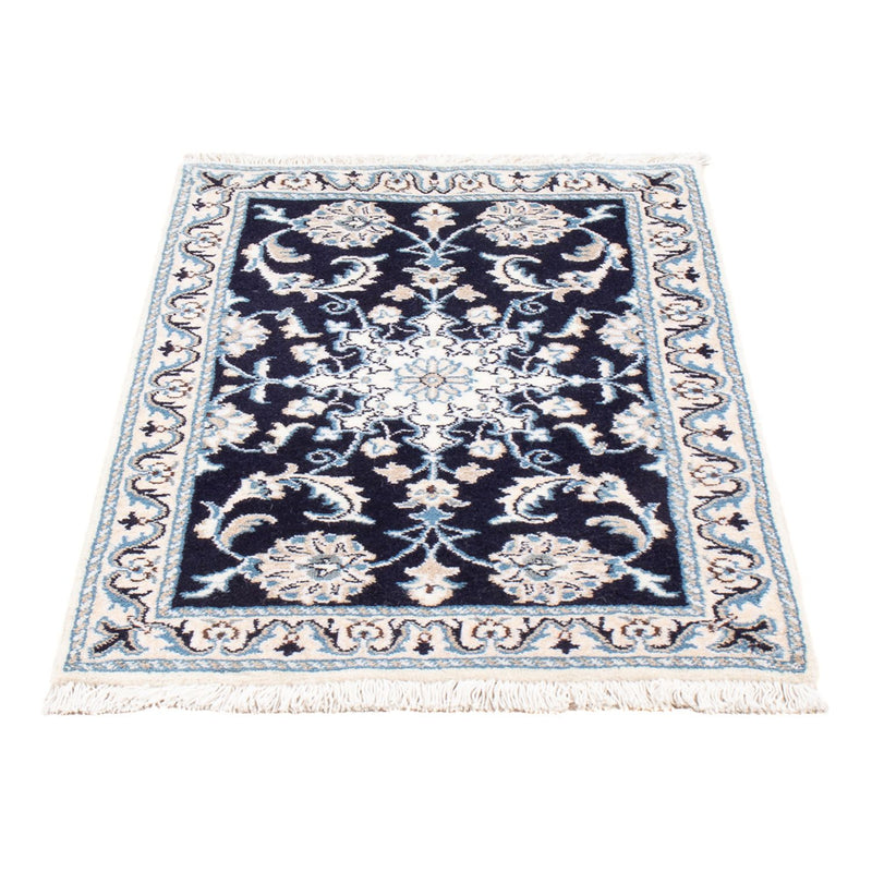 Alfombra Persa - Nain - Real - 90 x 60 cm - azul oscuro