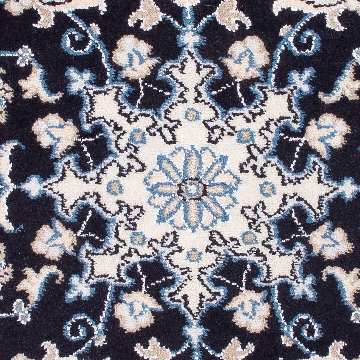 Alfombra Persa - Nain - Real - 90 x 60 cm - azul oscuro