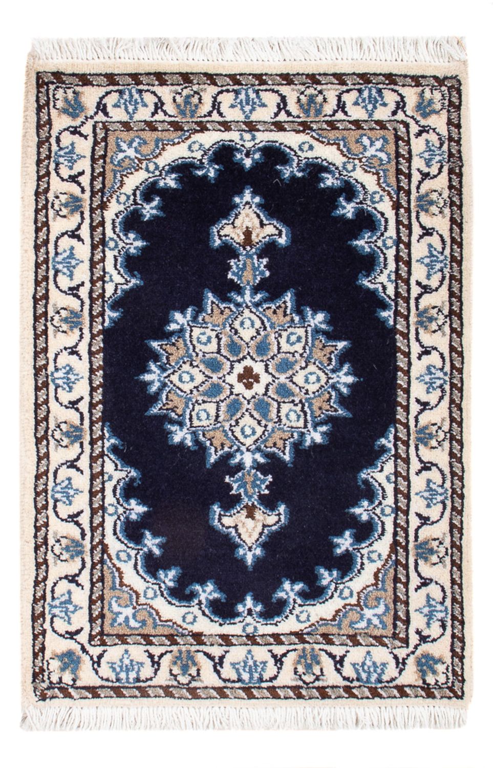 Alfombra Persa - Nain - Real - 60 x 40 cm - azul oscuro