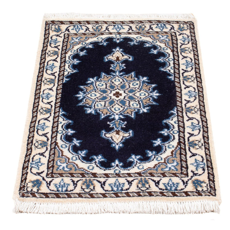 Alfombra Persa - Nain - Real - 60 x 40 cm - azul oscuro
