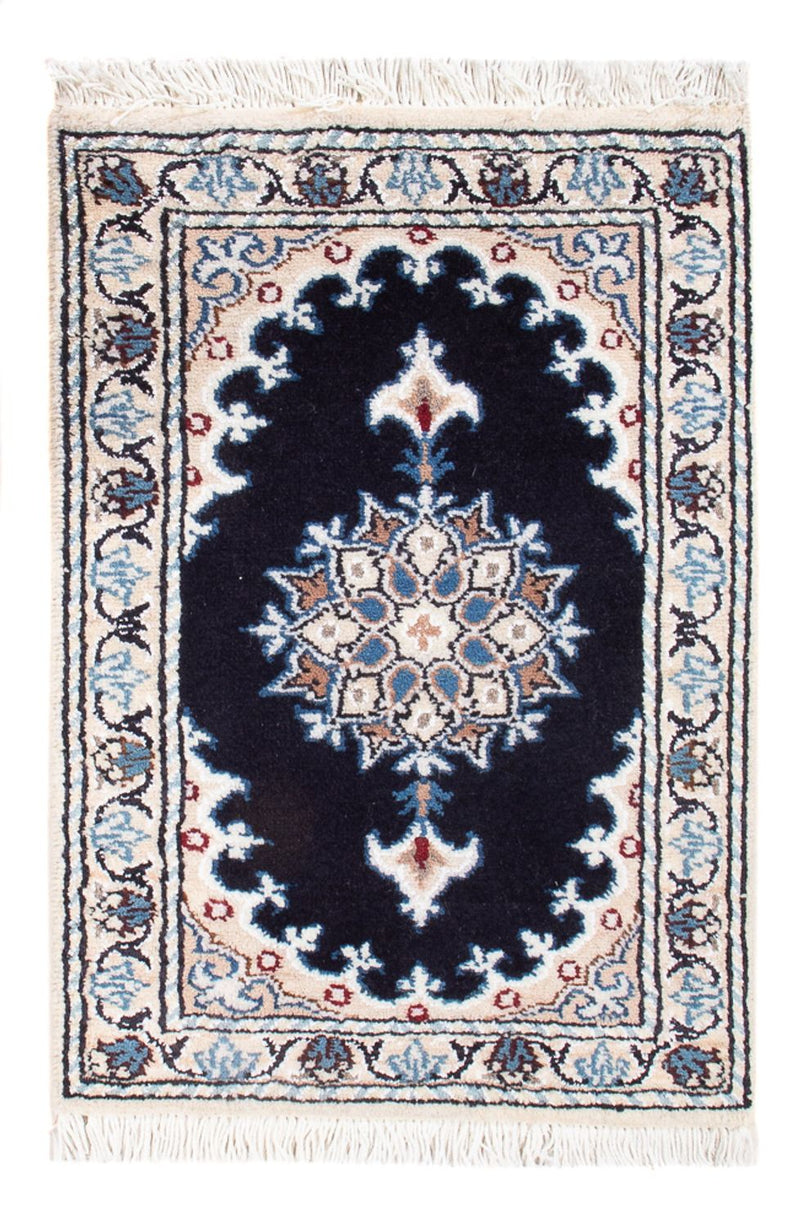 Alfombra Persa - Nain - Real - 60 x 40 cm - azul oscuro