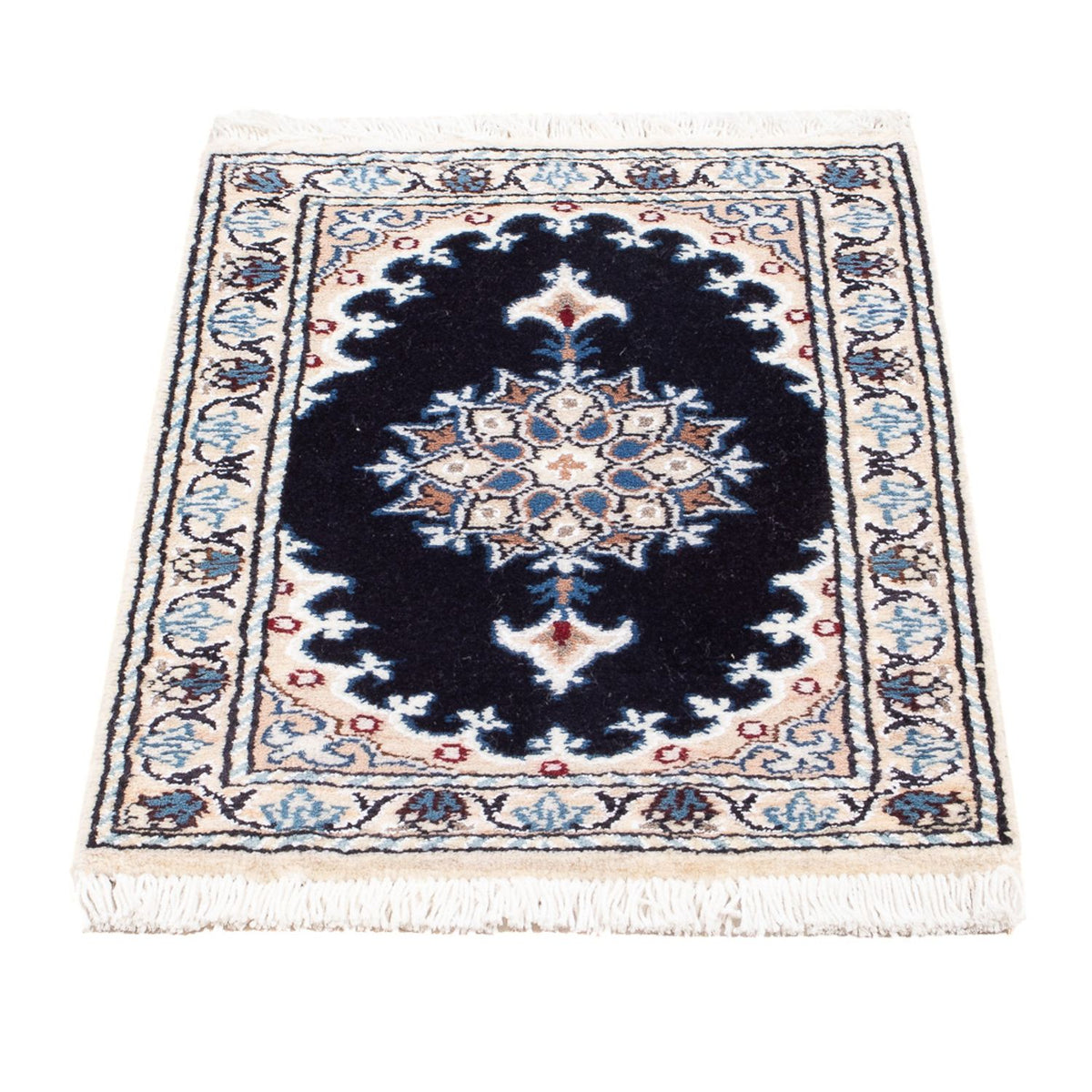 Alfombra Persa - Nain - Real - 60 x 40 cm - azul oscuro