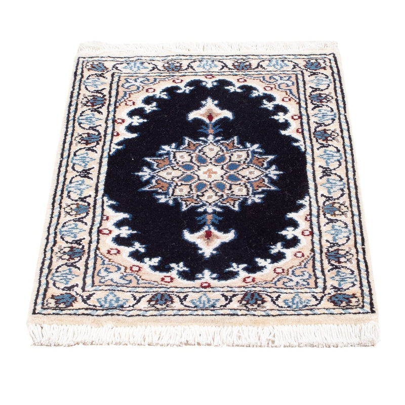 Alfombra Persa - Nain - Real - 60 x 40 cm - azul oscuro