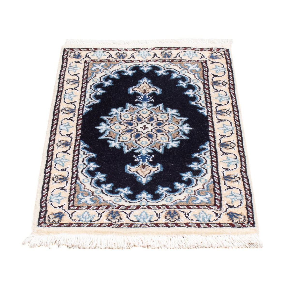 Alfombra Persa - Nain - Real - 60 x 40 cm - azul oscuro