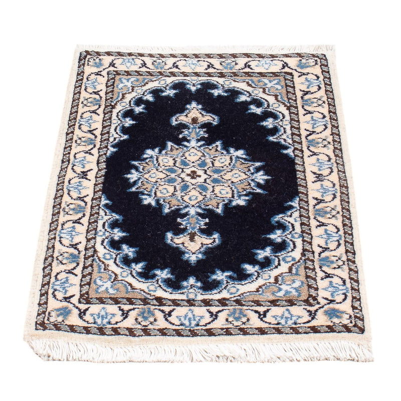 Alfombra Persa - Nain - Real - 60 x 40 cm - azul oscuro