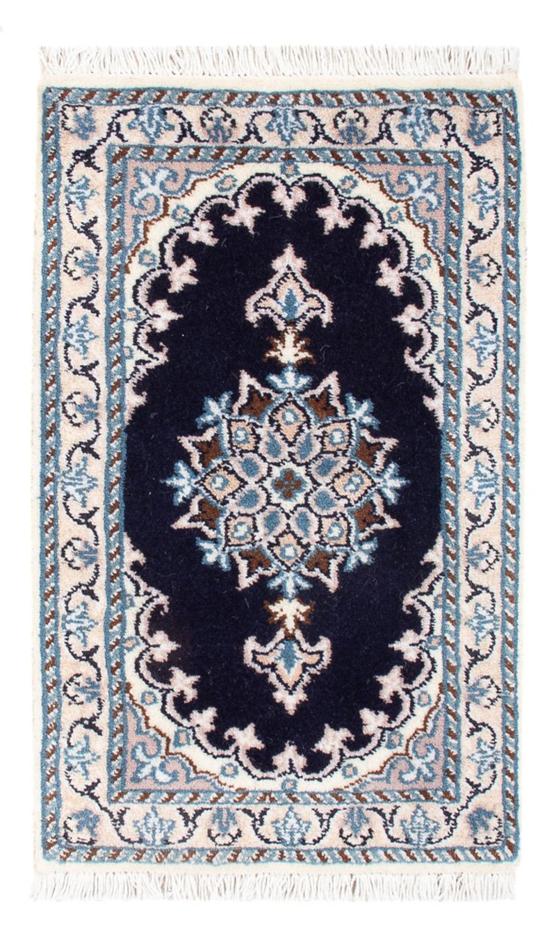 Alfombra Persa - Nain - Real - 60 x 40 cm - azul oscuro