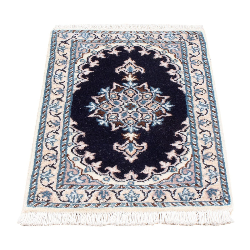 Alfombra Persa - Nain - Real - 60 x 40 cm - azul oscuro