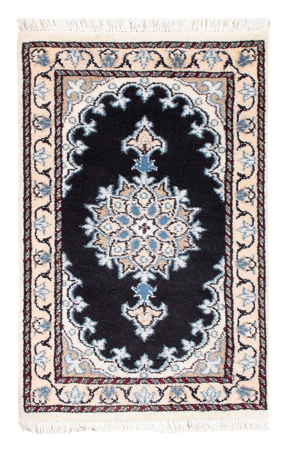 Alfombra Persa - Nain - Real - 60 x 40 cm - azul oscuro