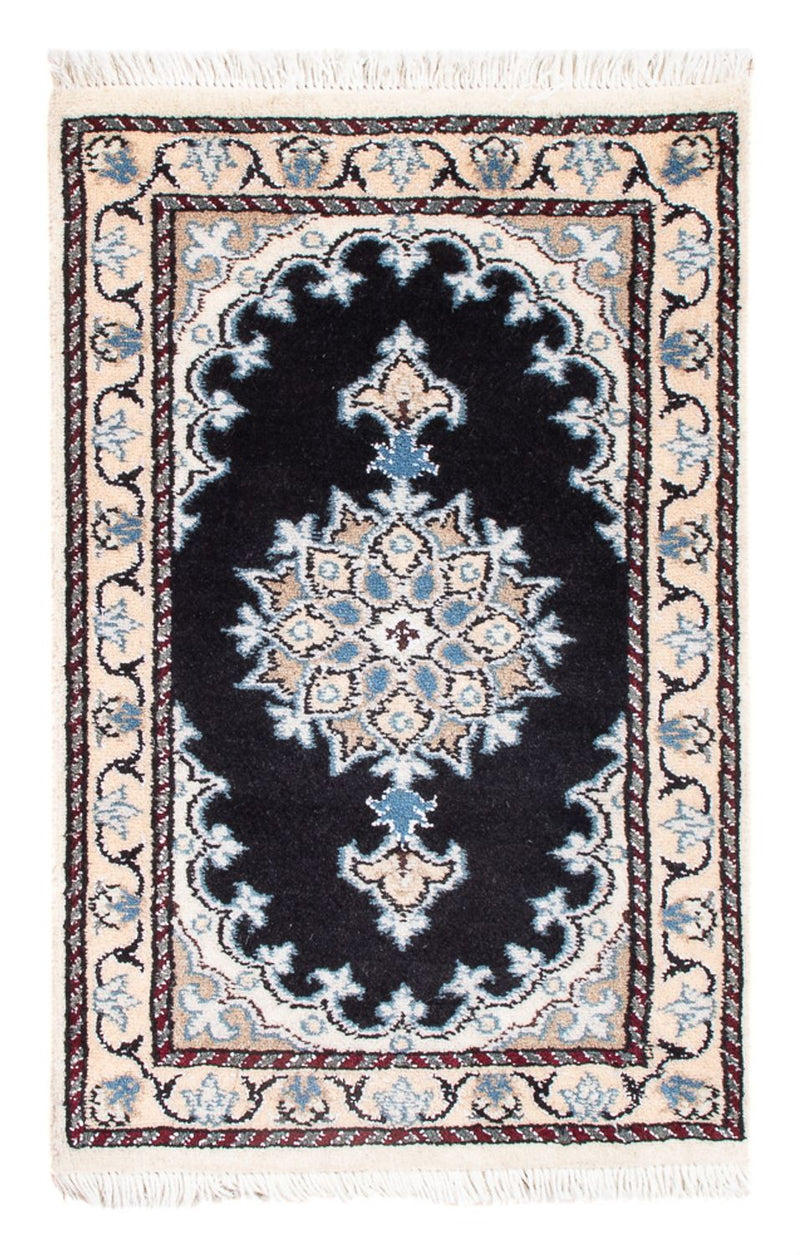 Alfombra Persa - Nain - Real - 60 x 40 cm - azul oscuro
