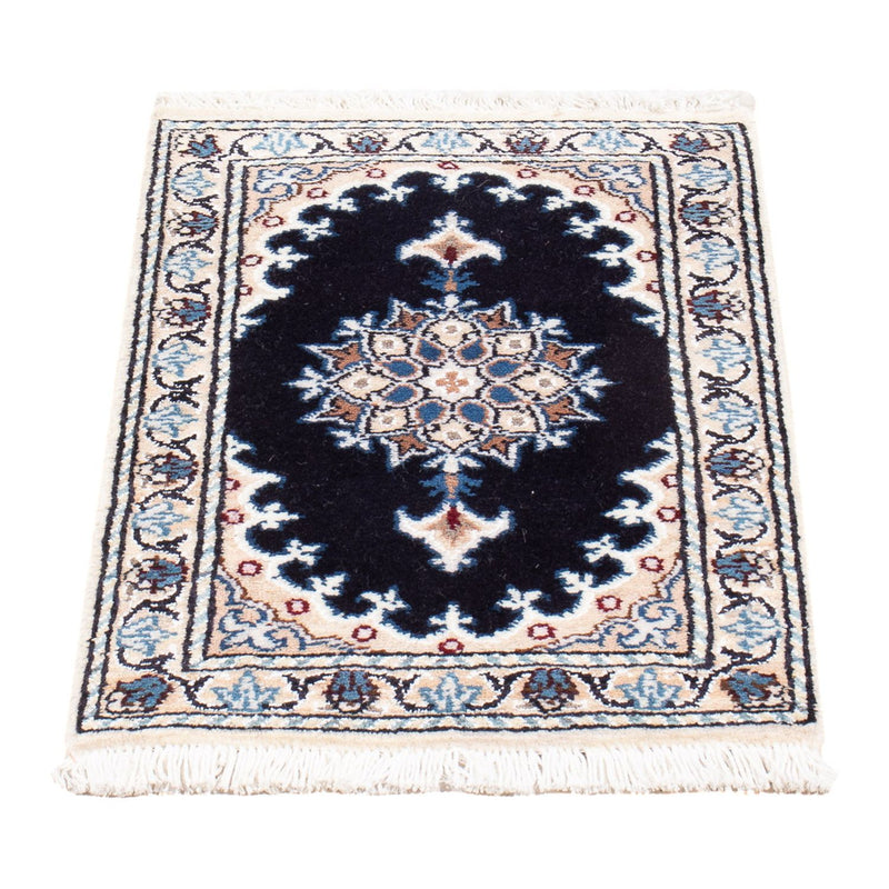 Alfombra Persa - Nain - Real - 60 x 40 cm - azul oscuro